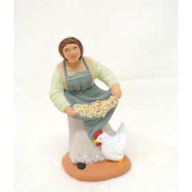 Santon fermiere a la poule 9 CM FERMIERE A LA POULE 9 CM