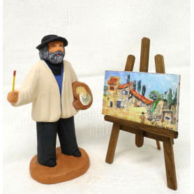 Peintre 9cm Peintre et son chevalet 9cm