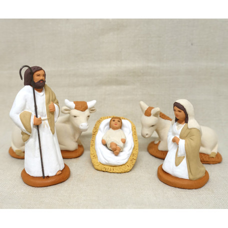 Nativité 5 PERSONNAGES 6 -7 CM (blanc)