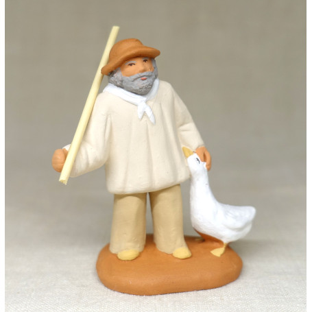 Santon fermier à l'oie (blanc)