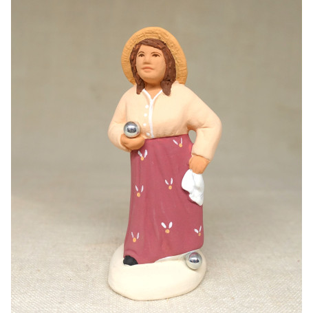 Santon femme bouliste 7cm