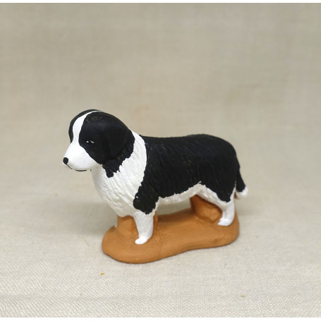 Santon chien noir et blanc 9 cm