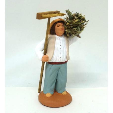 Santon homme au foin 7 cm