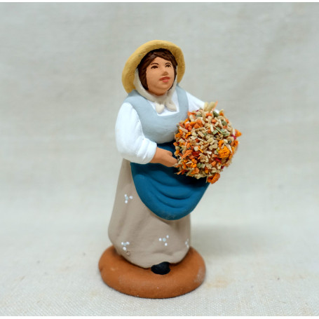 Santon femme aux fleurs 7cm