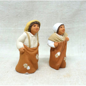 Santons enfant course en sac (blanc) santons 7 cm enfants