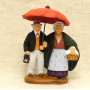 Couple sous le parapluie 9cm